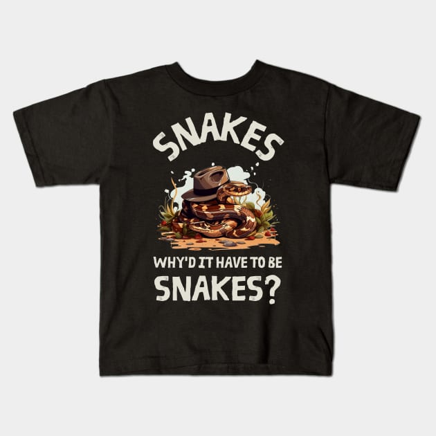 Snakes. Why did it have to be snakes? - Black - Adventure Kids T-Shirt by Fenay-Designs